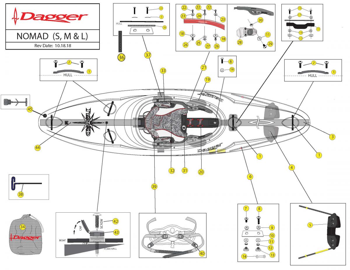 Nomad S, M, L boat schematic 